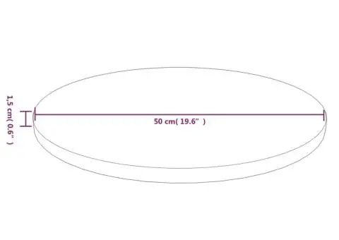 Blat de masă rotund maro închis Ø50x1,5 cm lemn stejar tratat - 4/4