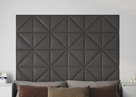 Panouri de perete 12 buc. gri, 30x30 cm piele ecologică 0,54 m² - 1/5