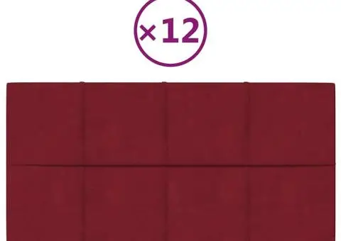 Panouri de perete 12 buc. roșu vin 60x30 cm catifea 2,16 m² - 2/5