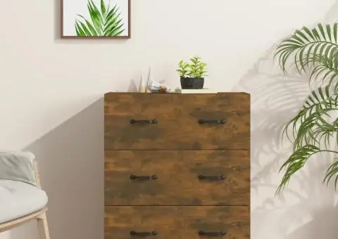 Dulap, stejar fumuriu, 69,5x34x90 cm, lemn compozit - 1/5