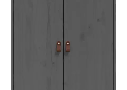 Dulap, gri, 65,5x40x75 cm, lemn masiv de pin - 3/5