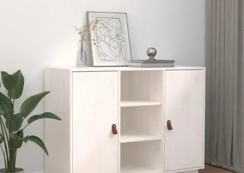 Dulap, alb, 100x40x75 cm, lemn masiv de pin - 1/5