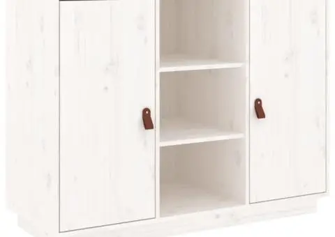 Dulap, alb, 100x40x75 cm, lemn masiv de pin - 2/5