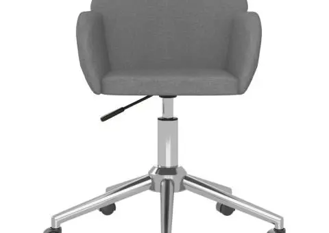 Scaun de birou pivotant, gri deschis, material textil - 3/5