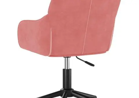 Scaun de birou pivotant, roz, catifea - 5/5