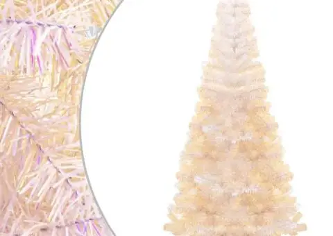 Brad de Crăciun artificial cu vârfuri irizate, alb, 180 cm, PVC - 1/5