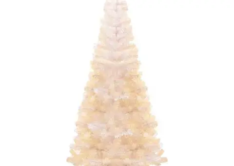 Brad de Crăciun artificial cu vârfuri irizate, alb, 180 cm, PVC - 2/5