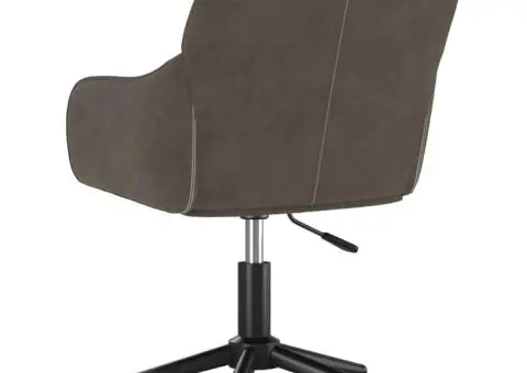 Scaun de birou pivotant, gri închis, catifea - 5/5