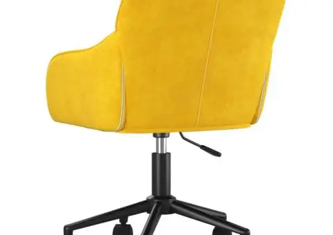 Scaun de birou pivotant, galben, catifea - 5/5