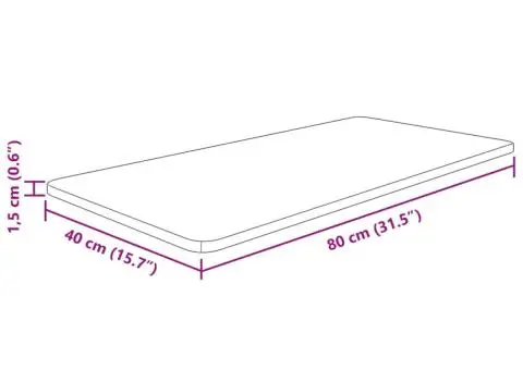 Blat de baie, maro închis, 80x40x1,5 cm, lemn masiv tratat - 4/4