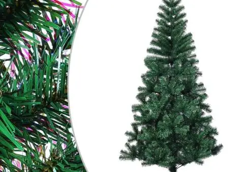 Brad de Crăciun artificial cu vârfuri irizate verde 240 cm PVC - 1/5