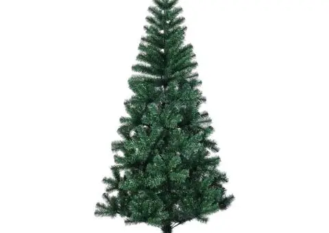 Brad de Crăciun artificial cu vârfuri irizate verde 240 cm PVC - 2/5