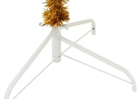 Jumătate brad de Crăciun cu suport, auriu, 240 cm, PET - 4/5