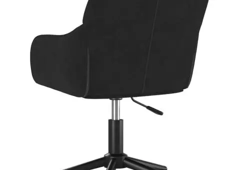 Scaun de birou pivotant, negru, catifea - 5/5