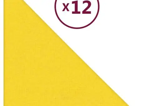 Panouri de perete 12 buc. galben deschis 30x30 cm textil 0,54m² - 2/5