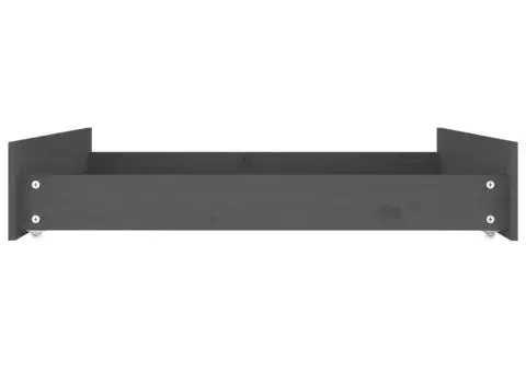 Sertare pentru pat, 2 buc., gri, lemn masiv de pin - 5/5