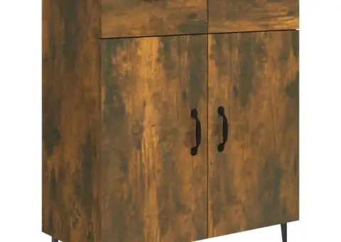 Dulap, stejar fumuriu, 69,5x34x90 cm, lemn compozit - 2/5