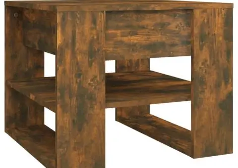 Măsuță de cafea, stejar fumuriu, 55,5x55x45 cm, lemn prelucrat - 2/5