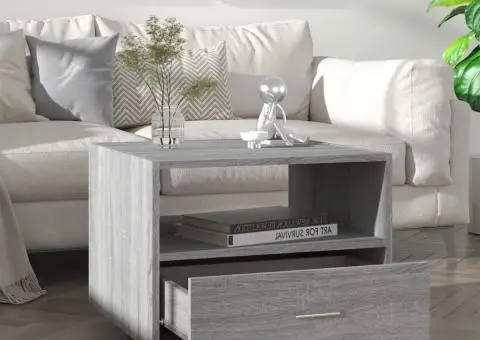 Măsuță de cafea, gri sonoma, 55x55x40 cm, lemn prelucrat - 1/5