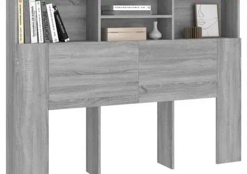 Tăblie de pat cu dulap, gri sonoma, 140x19x103,5 cm - 4/5