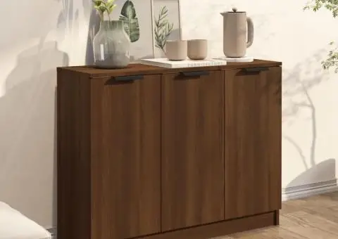 Servantă, stejar maro, 90,5x30x70 cm, lemn prelucrat - 3/5