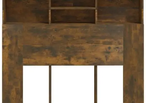 Tăblie de pat cu dulap, stejar fumuriu, 120x19x103,5 cm - 5/5