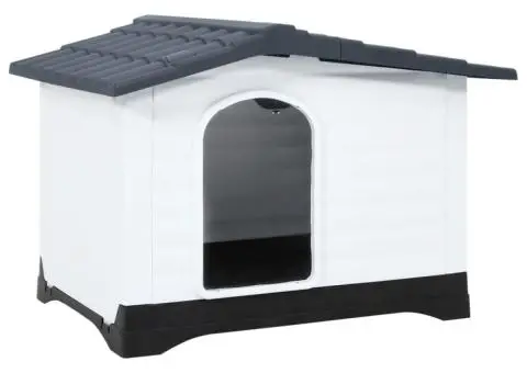 Cușcă de câini, gri, 90,5x68x66 cm, polipropilenă - 1/5