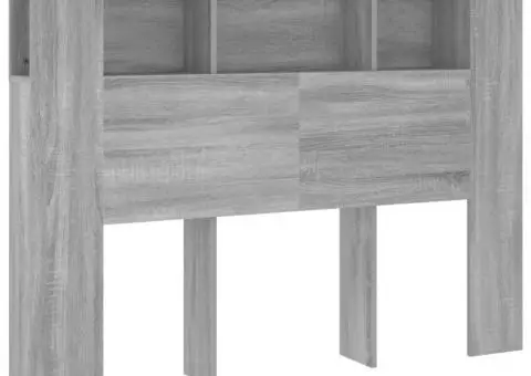 Tăblie de pat cu dulap, gri sonoma, 140x18,5x104,5 cm - 2/5