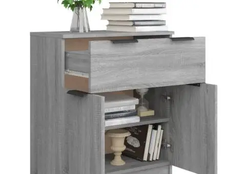 Dulap, sonoma gri, 60x30x70 cm, lemn prelucrat - 4/5