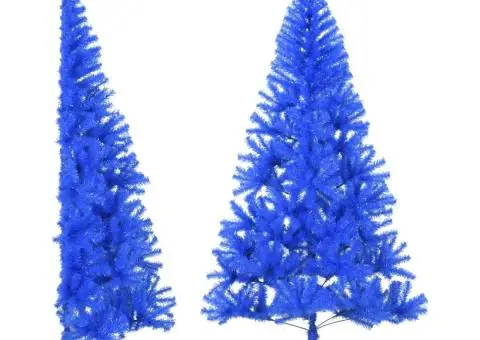 Jumătate brad de Crăciun artificial suport, albastru 180 cm PVC - 1/5