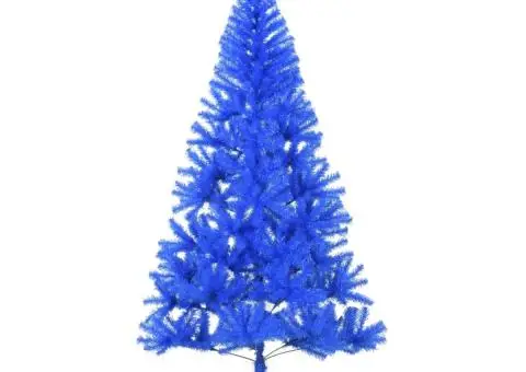 Jumătate brad de Crăciun artificial suport, albastru 180 cm PVC - 3/5