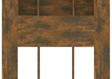 Tăblie de pat cu dulap, stejar fumuriu, 120x18,5x102,5 cm - 4/5