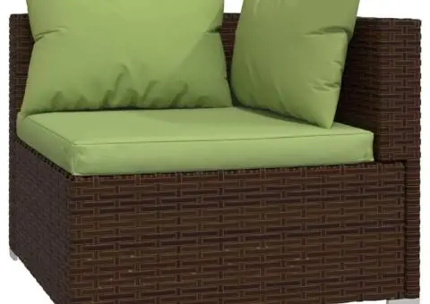 Set mobilier de grădină cu perne, 6 piese, maro, poliratan - 5/5