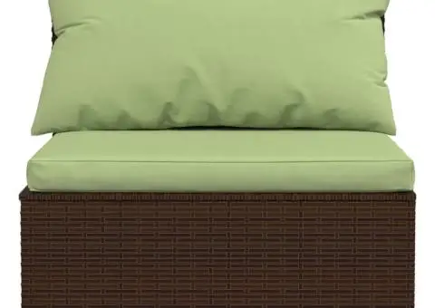 Set mobilier relaxare grădină cu perne 3 piese maro poliratan - 4/5