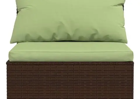 Set mobilier de grădină cu perne, 6 piese, maro, poliratan - 5/5