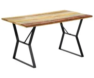 vidaXL Masă de bucătărie, 140 x 80 x 76 cm, lemn masiv reciclat