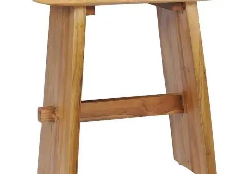 Taburet, lemn masiv de tec - 1/5