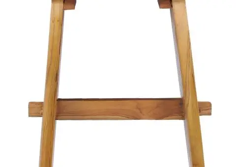 Taburet, lemn masiv de tec - 2/5