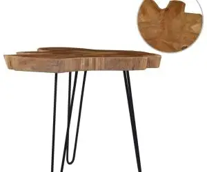 Măsuță de cafea, (60-70) x 45 cm, lemn de tec