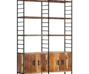 Bibliotecă cu 4 niveluri, 124 x 30 x 180 cm lemn masiv reciclat