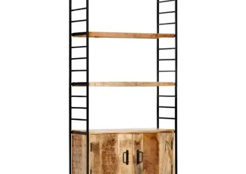 Bibliotecă cu 4 rafturi 80x30x180 cm lemn masiv mango nefinisat - 1/5