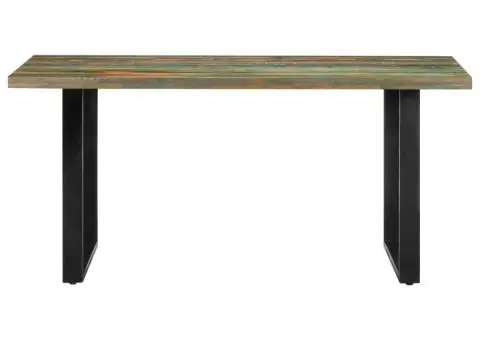 Masă de bucătărie, 160 x 80 x 75 cm, lemn masiv reciclat - 2/5