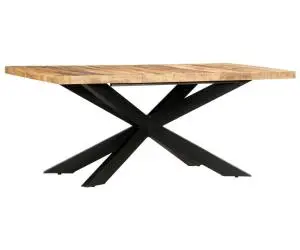 vidaXL Masă de bucătărie, 180x90x76 cm, lemn masiv de mango nefinisat