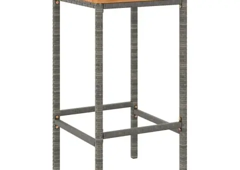 Set bar pentru grădină, 11 piese, gri, poliratan/lemn acacia - 4/5