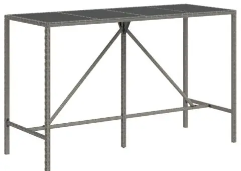 Set bar pentru grădină, 11 piese, gri, poliratan/lemn acacia - 5/5