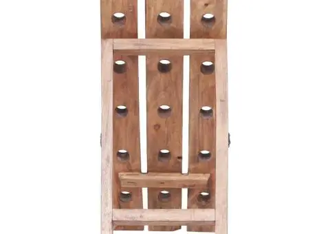 Suport de vin pentru 15 sticle 26x50x70 cm lemn masiv de mahon - 4/5