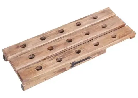 Suport de vin pentru 15 sticle 26x50x70 cm lemn masiv de mahon - 5/5