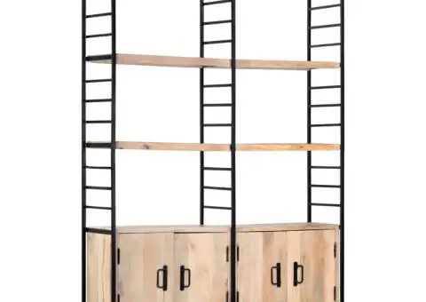 Bibliotecă cu 4 rafturi, 124 x 30 x 180 cm, lemn masiv de mango - 1/5