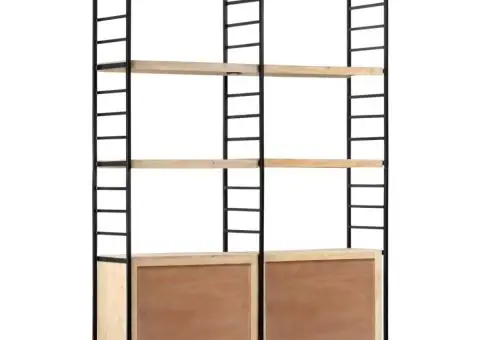 Bibliotecă cu 4 rafturi, 124 x 30 x 180 cm, lemn masiv de mango - 4/5