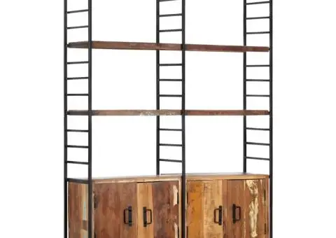 Bibliotecă cu 4 niveluri, 124 x 30 x 180 cm lemn masiv reciclat - 1/5